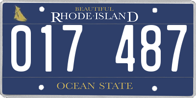 RI license plate 017487