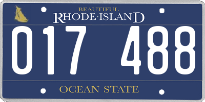 RI license plate 017488