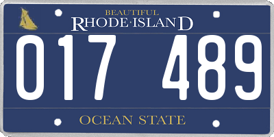 RI license plate 017489