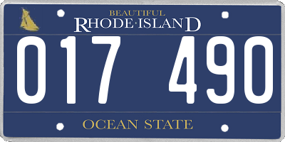 RI license plate 017490