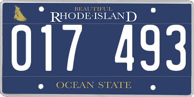 RI license plate 017493