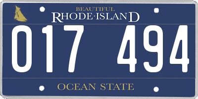 RI license plate 017494