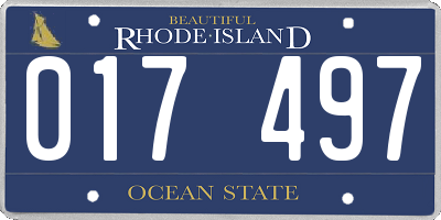 RI license plate 017497