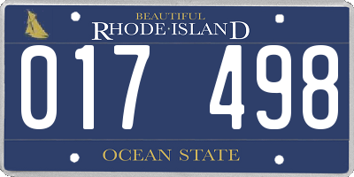 RI license plate 017498
