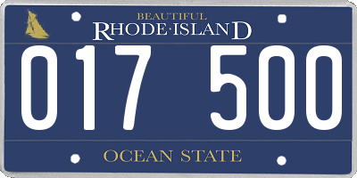 RI license plate 017500