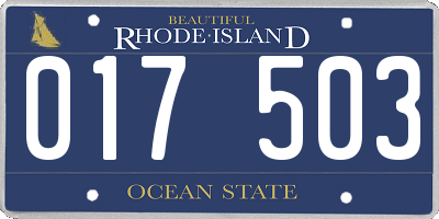 RI license plate 017503