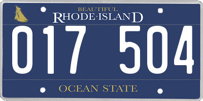 RI license plate 017504