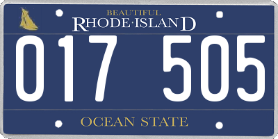 RI license plate 017505