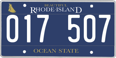 RI license plate 017507