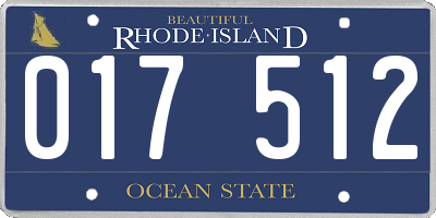 RI license plate 017512