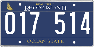 RI license plate 017514