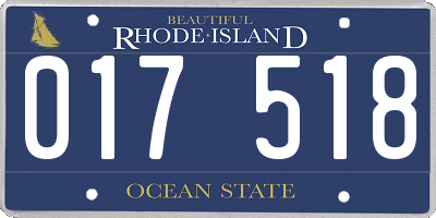 RI license plate 017518