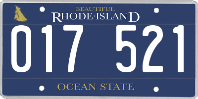 RI license plate 017521