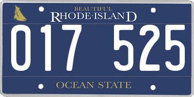 RI license plate 017525