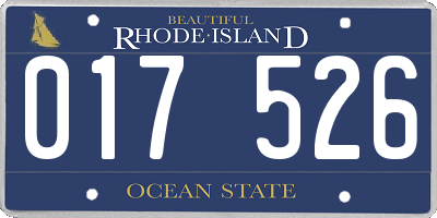 RI license plate 017526