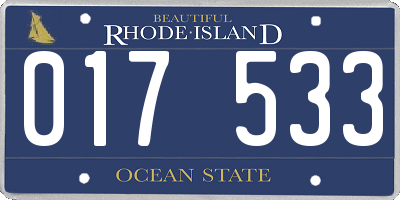 RI license plate 017533