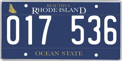 RI license plate 017536