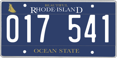RI license plate 017541