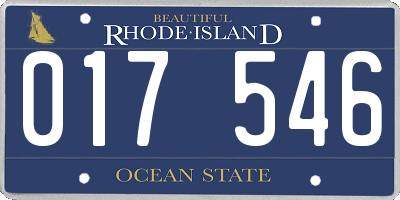 RI license plate 017546