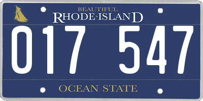 RI license plate 017547