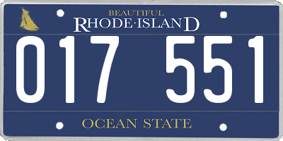 RI license plate 017551