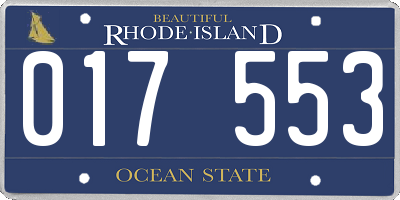 RI license plate 017553