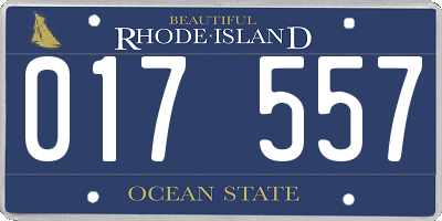 RI license plate 017557