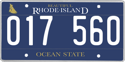 RI license plate 017560