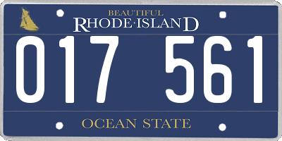 RI license plate 017561