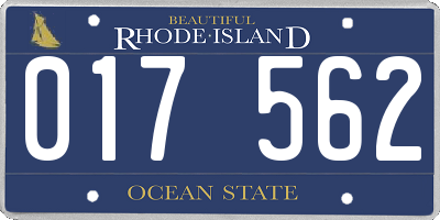 RI license plate 017562