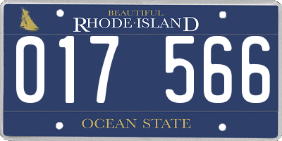 RI license plate 017566