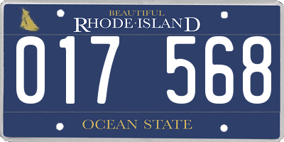 RI license plate 017568