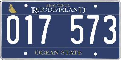RI license plate 017573
