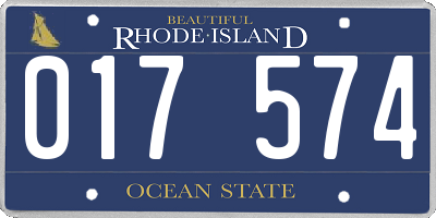 RI license plate 017574