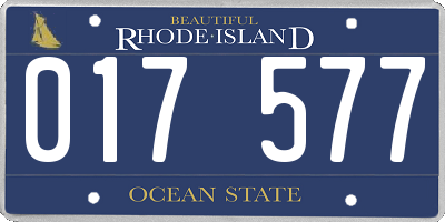 RI license plate 017577