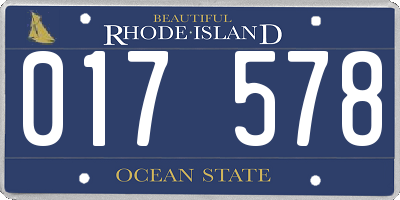 RI license plate 017578