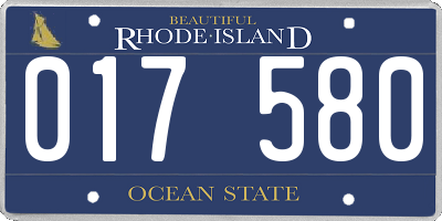 RI license plate 017580