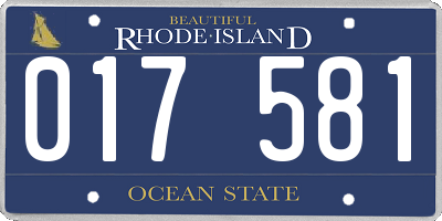 RI license plate 017581