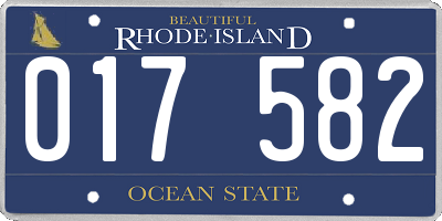 RI license plate 017582