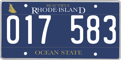 RI license plate 017583