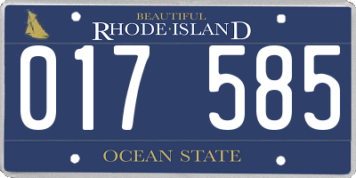 RI license plate 017585