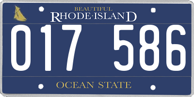 RI license plate 017586