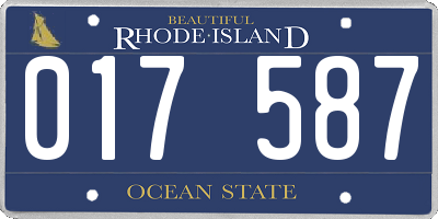 RI license plate 017587