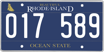 RI license plate 017589