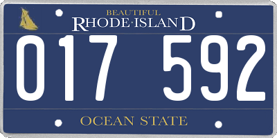 RI license plate 017592