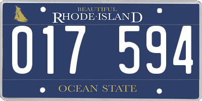 RI license plate 017594