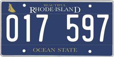 RI license plate 017597