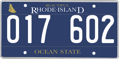 RI license plate 017602