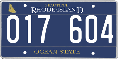 RI license plate 017604