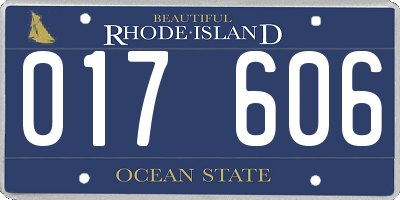 RI license plate 017606